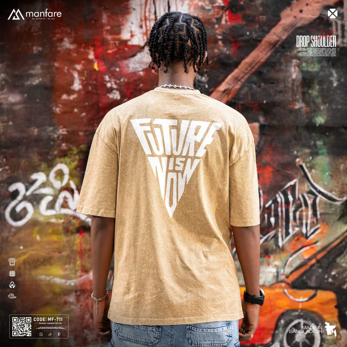 200+ GSM Premium Drop Shoulder T-Shirt | MF-711