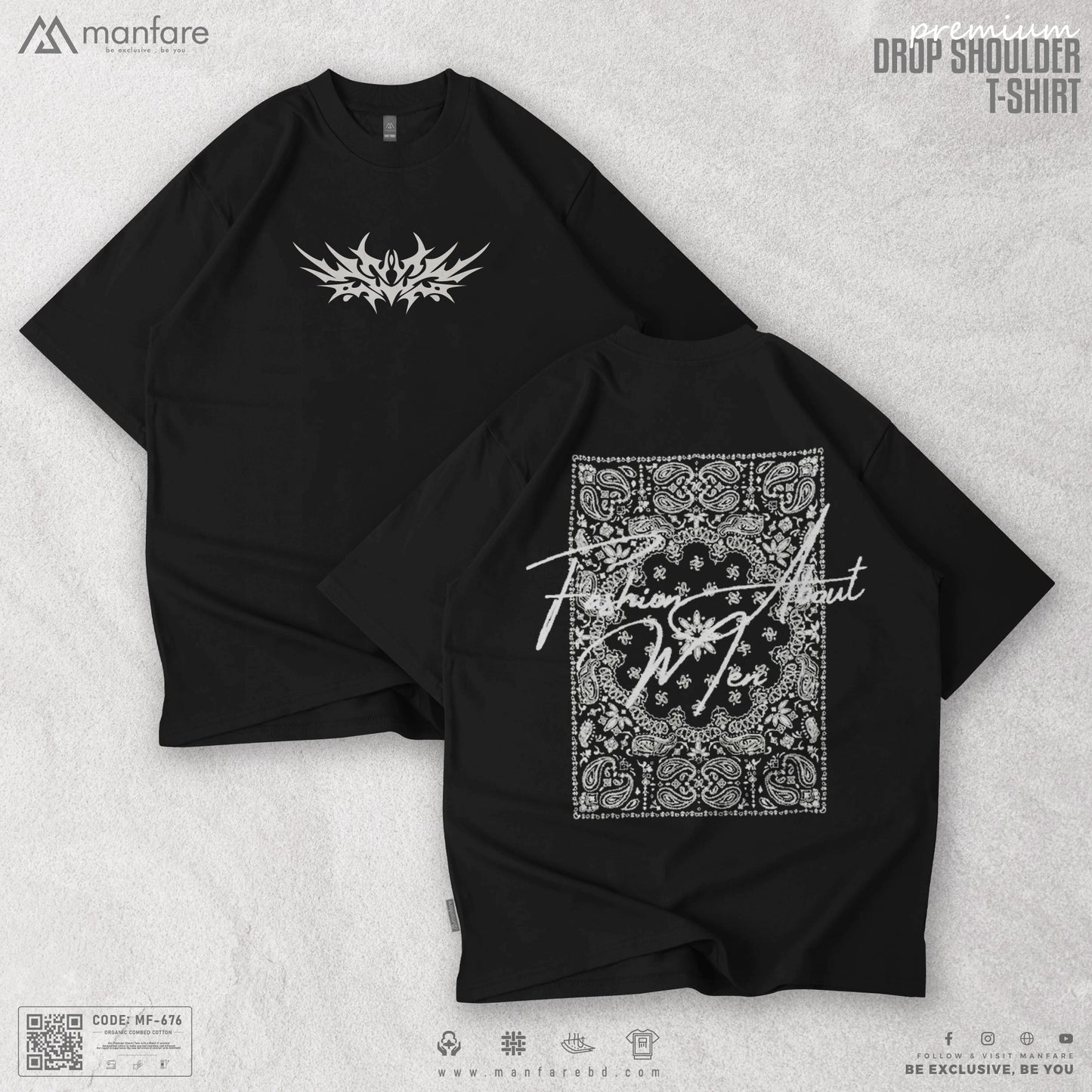 200+ GSM Premium Drop Shoulder T-Shirt | MF-676