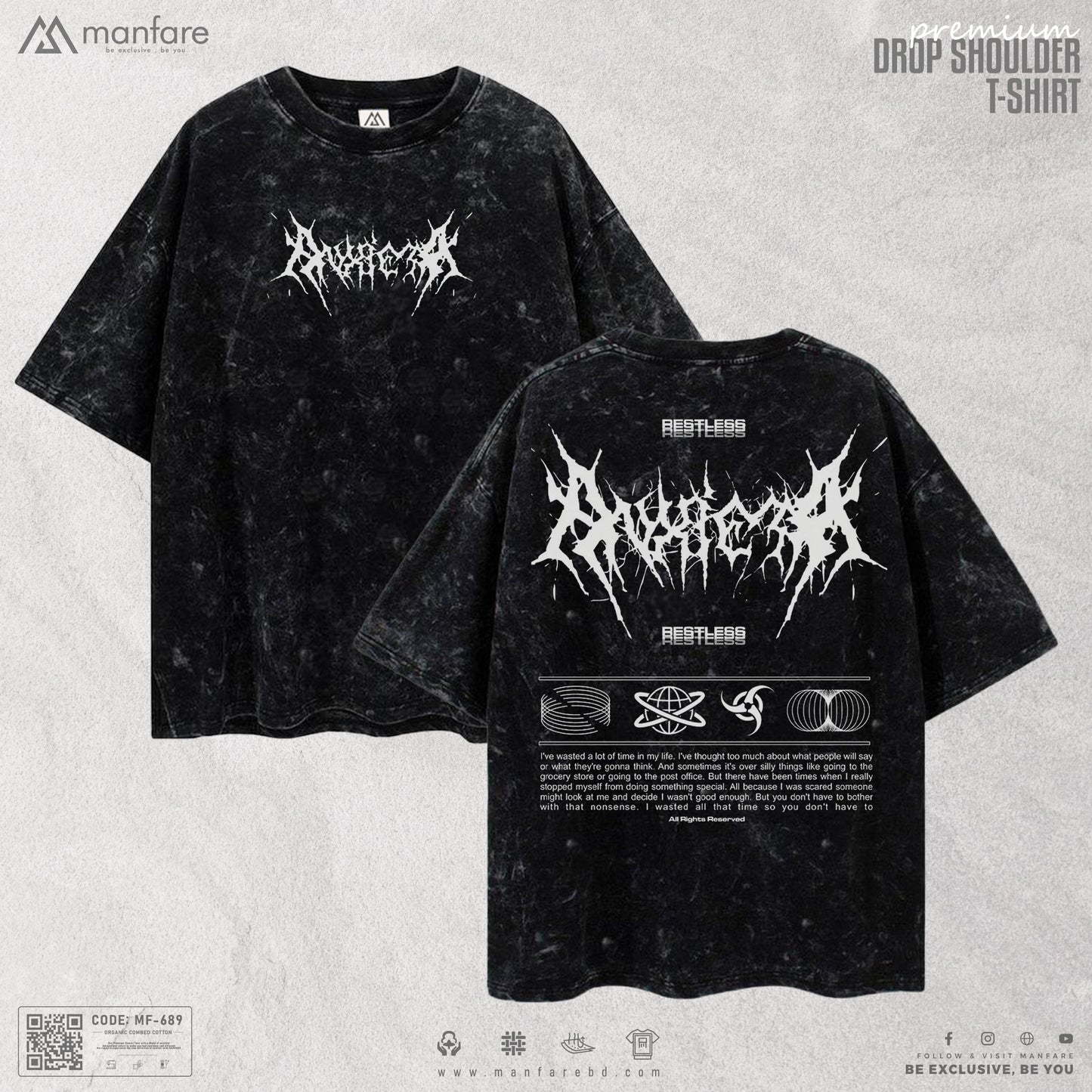 200+ GSM Premium Drop Shoulder T-Shirt | MF-689