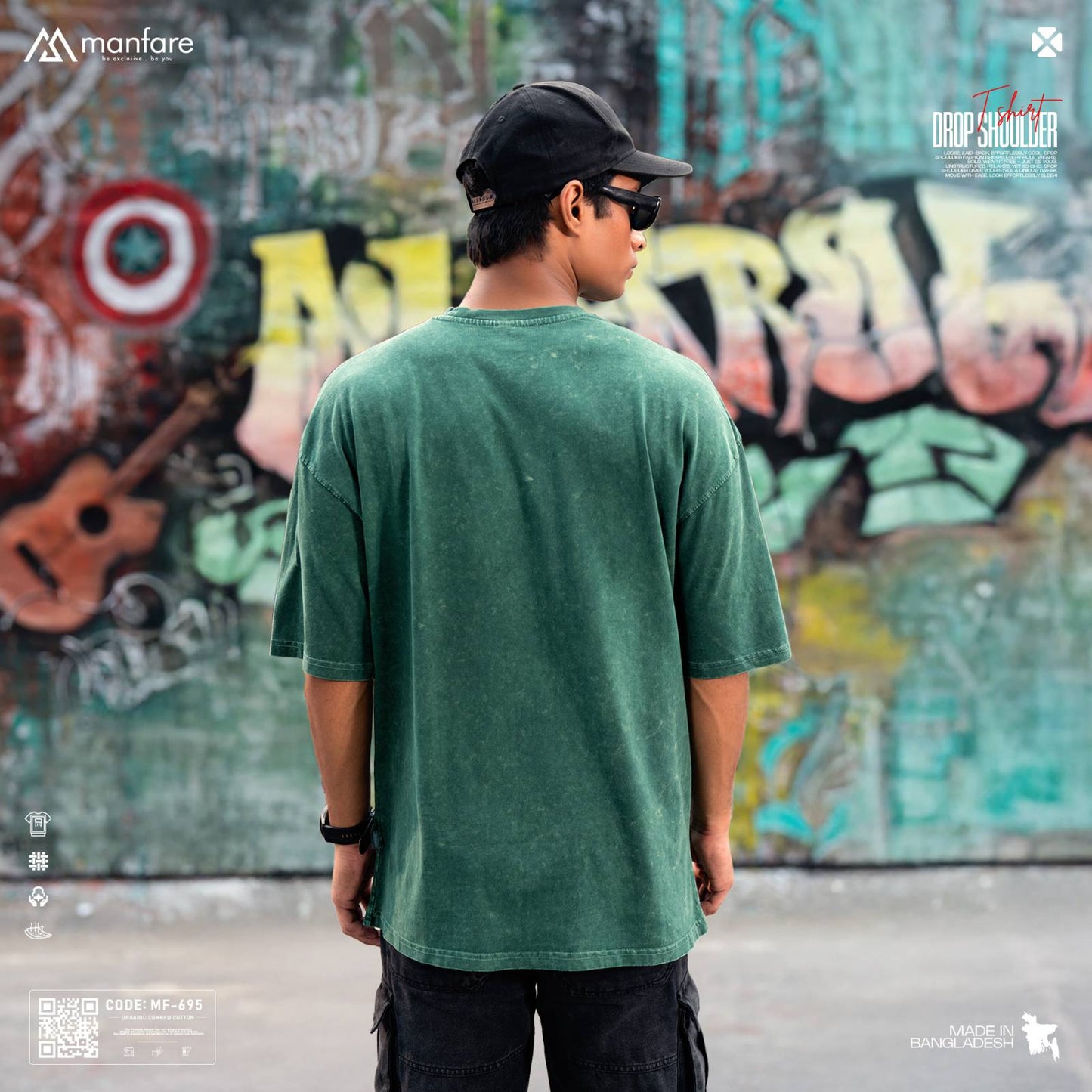 200+ GSM Premium Drop Shoulder T-Shirt | MF-695
