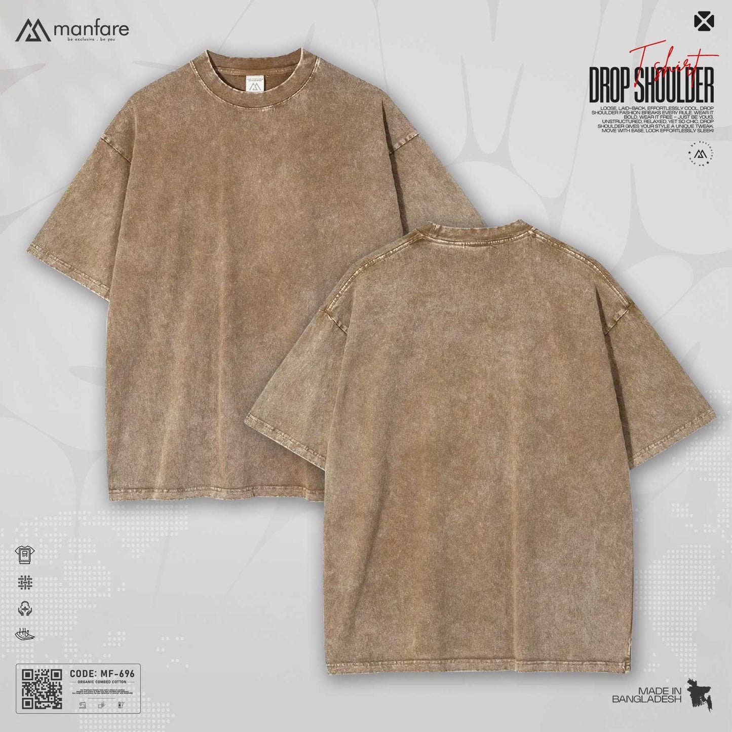 200+ GSM Premium Drop Shoulder T-Shirt | MF-696