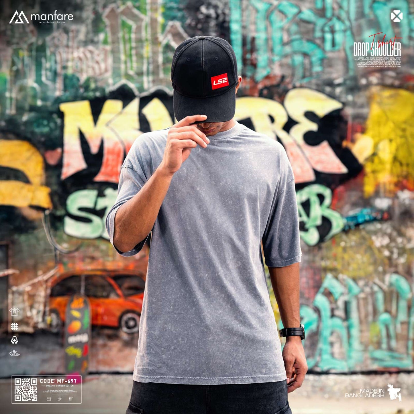 200+ GSM Premium Drop Shoulder T-Shirt | MF-697