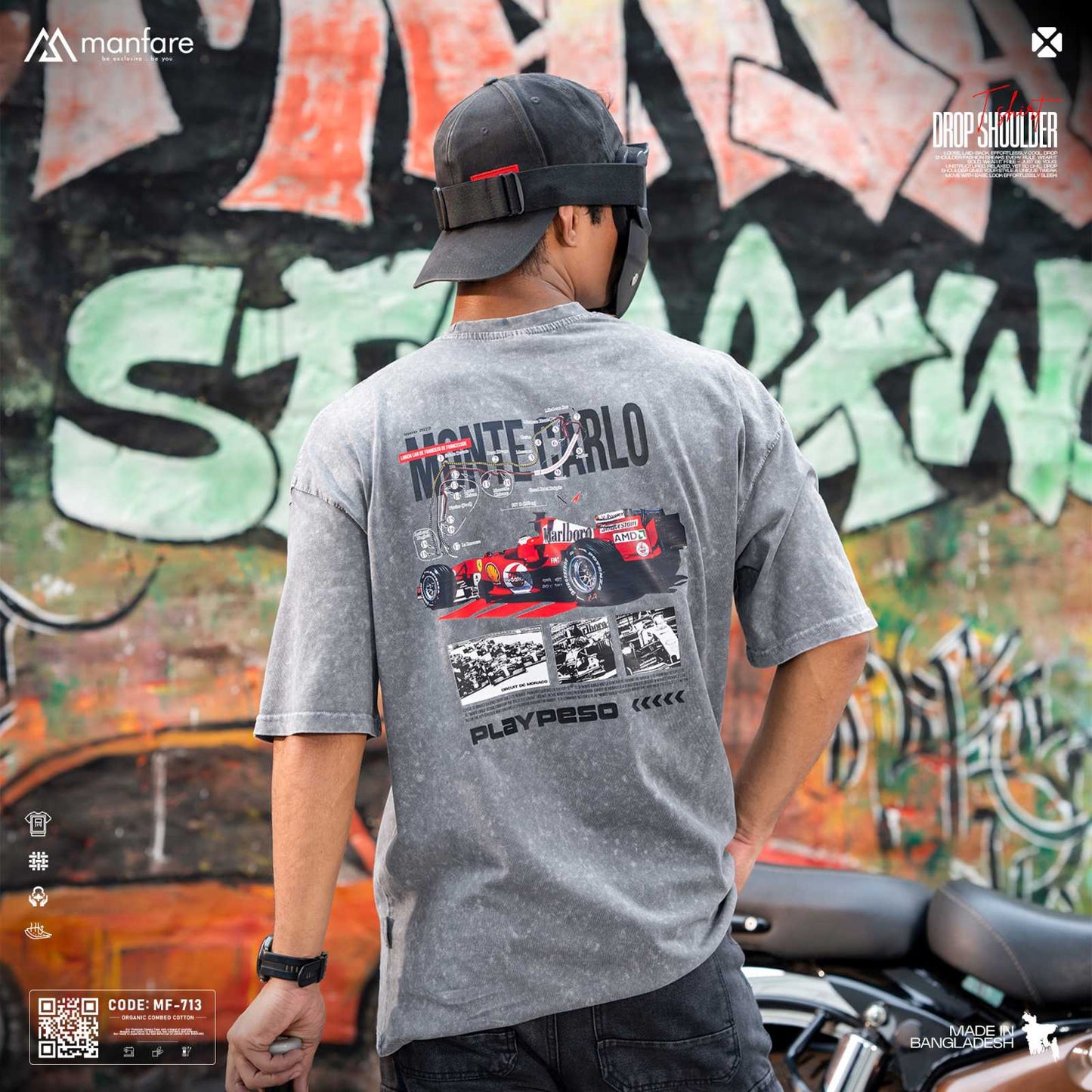 200+ GSM Premium Drop Shoulder T-Shirt | MF-713