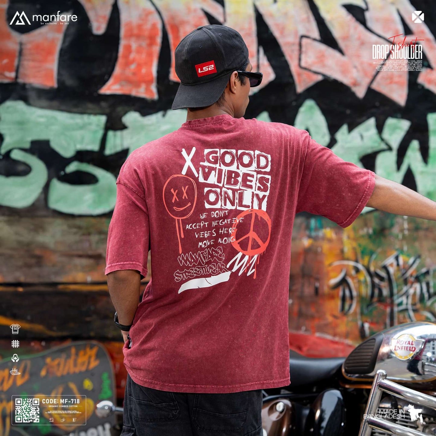 200+ GSM Premium Drop Shoulder T-Shirt | MF-718